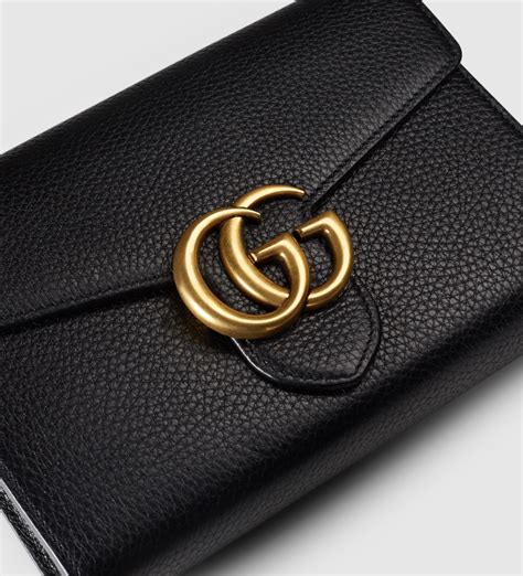 gg marmont chain wallet|gucci leather wallet on chain.